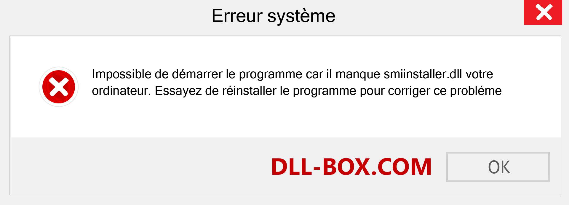 Le fichier smiinstaller.dll est manquant ?. Télécharger pour Windows 7, 8, 10 - Correction de l'erreur manquante smiinstaller dll sur Windows, photos, images